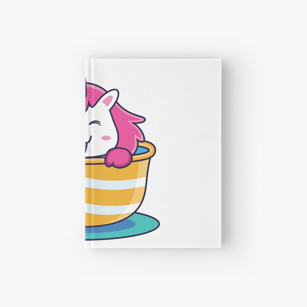 Unicorn in a Cup Hardcover Journal - unicorn fantasy design by HackerLooks