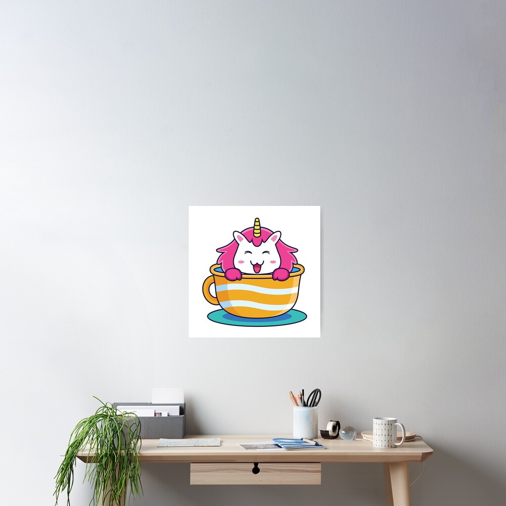 Unicorn in a Cup Wall Art design by HackerLooks