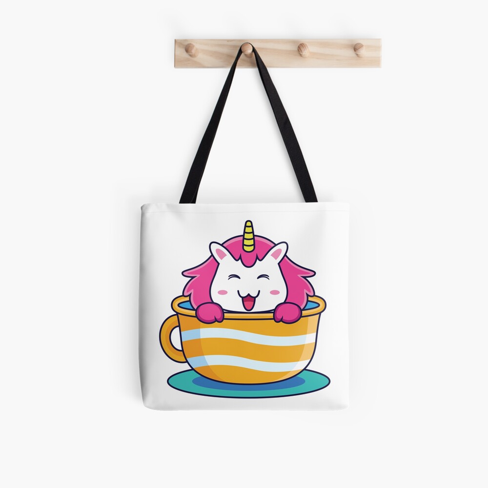 Unicorn in a Cup All Over Print Tote Bag - unicorn fantasy design by HackerLooks
