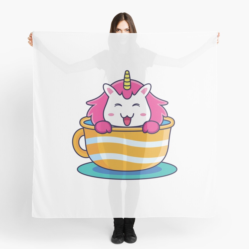 Unicorn in a Cup Scarf - unicorn fantasy design by HackerLooks
