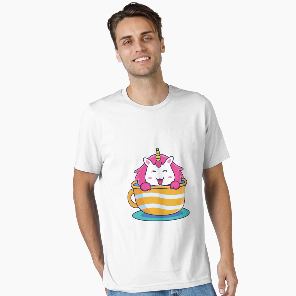 Unicorn in a Cup Essential T-Shirt - unicorn fantasy design by HackerLooks