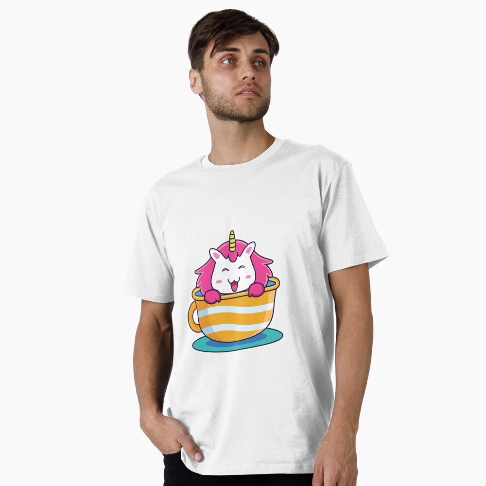 Unicorn in a Cup Premium T-Shirt - unicorn fantasy design by HackerLooks