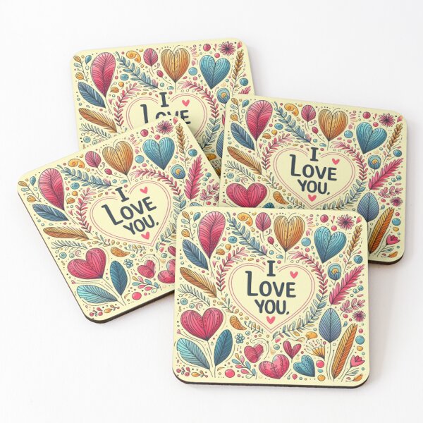 Item preview, I love you Valentine's Day heart among hearts and plants drawing designed and sold by JaroDesign2023.