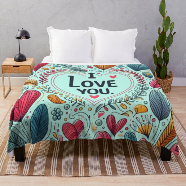 Item preview, I love you Valentine's Day heart among hearts and plants drawing designed and sold by JaroDesign2023.