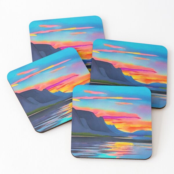Item preview, Sunset at mountain fjord 12 designed and sold by George Hutton Hunter.