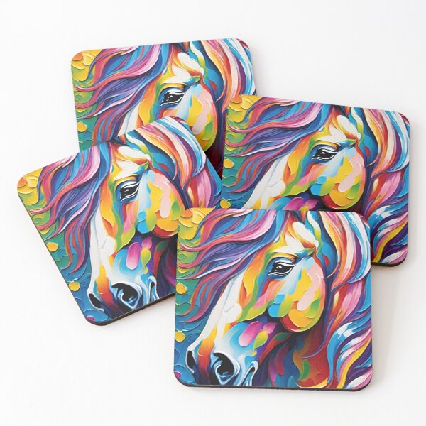 Aperçu de l'œuvre Cheval peint coloré créée et vendue par MixinMadness.