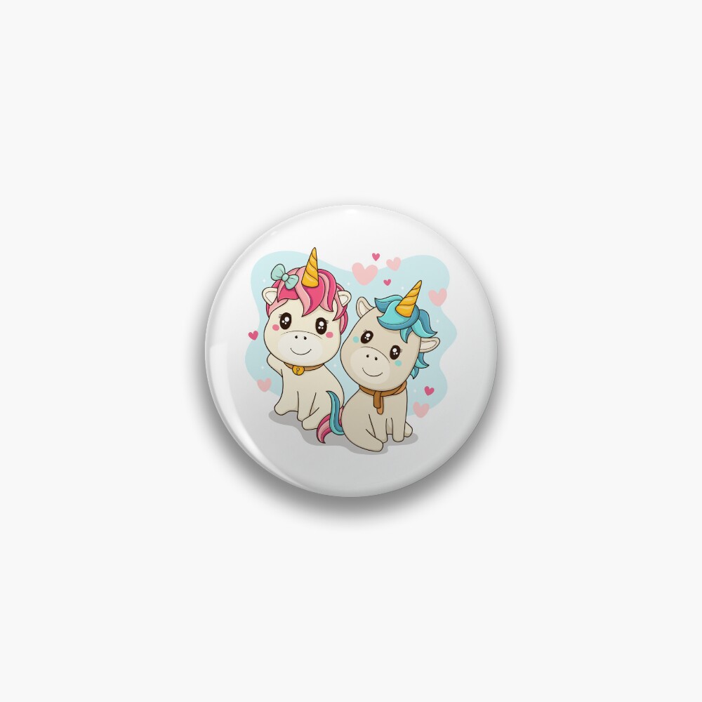 Unicorn Twin Pin - unicorn fantasy design by HackerLooks