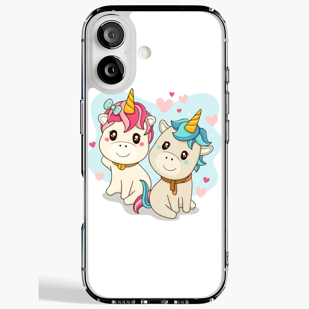 Unicorn Twin iPhone Soft Case - unicorn fantasy design by HackerLooks
