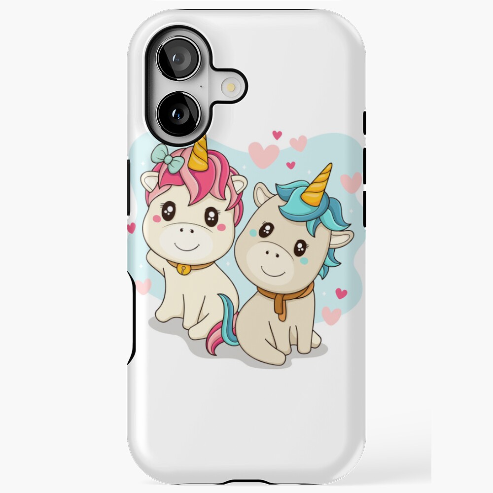Unicorn Twin iPhone Tough Case - unicorn fantasy design by HackerLooks