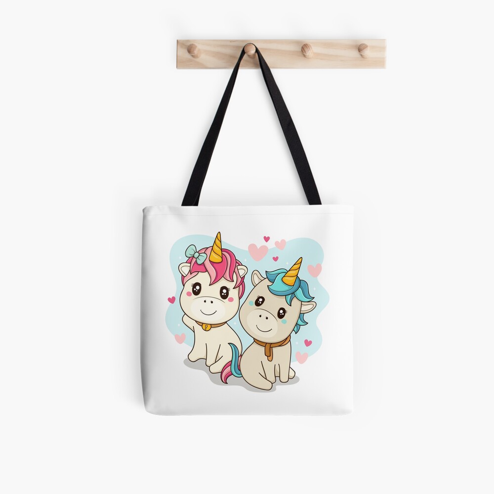 Unicorn Twin All Over Print Tote Bag - unicorn fantasy design by HackerLooks