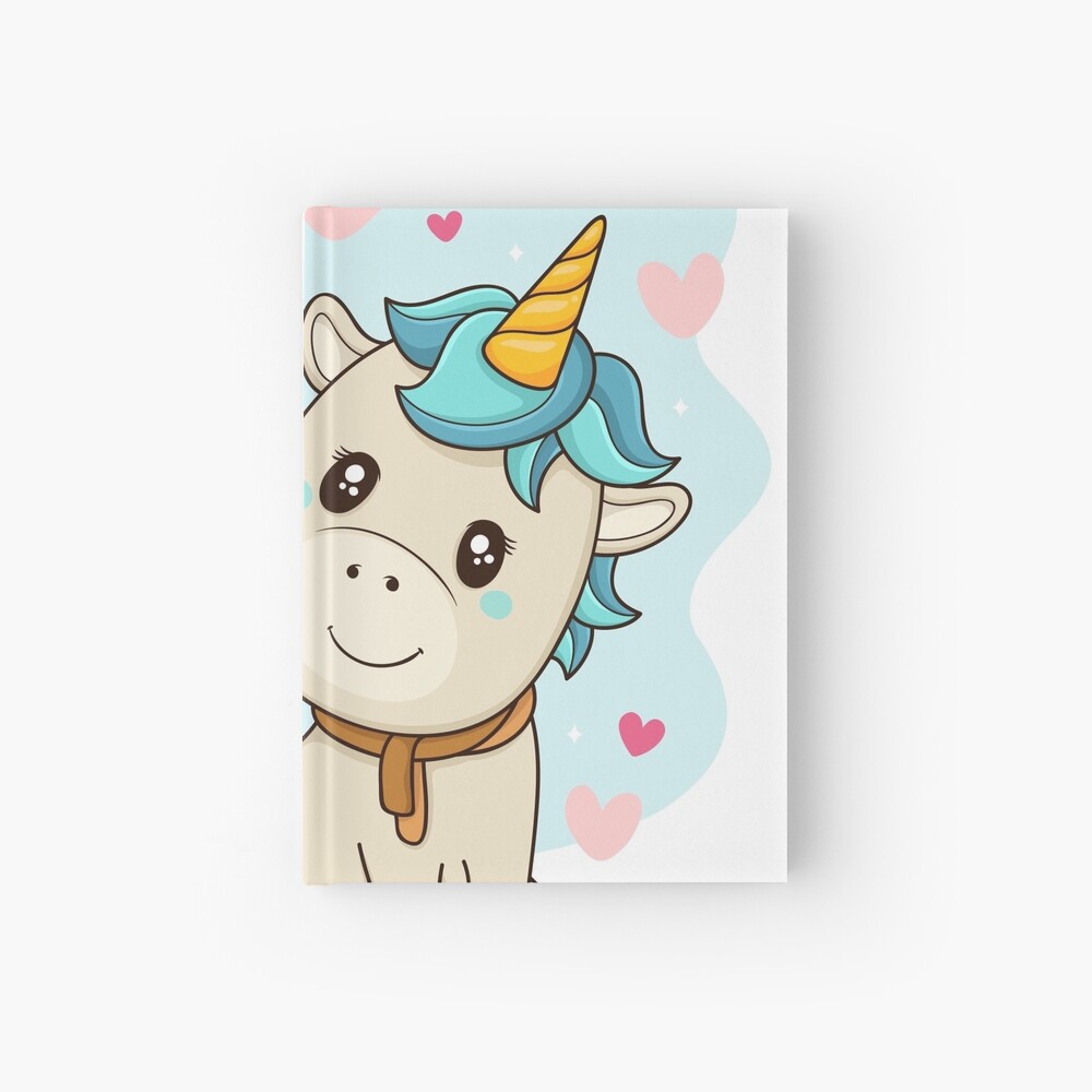Unicorn Twin Hardcover Journal - unicorn fantasy design by HackerLooks
