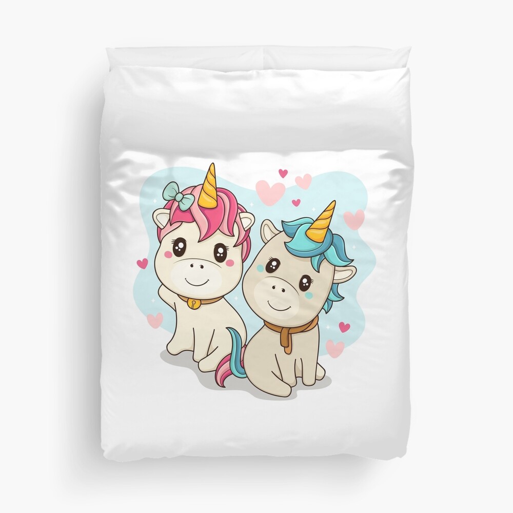 Unicorn Twin Duvet Cover - unicorn fantasy design by HackerLooks