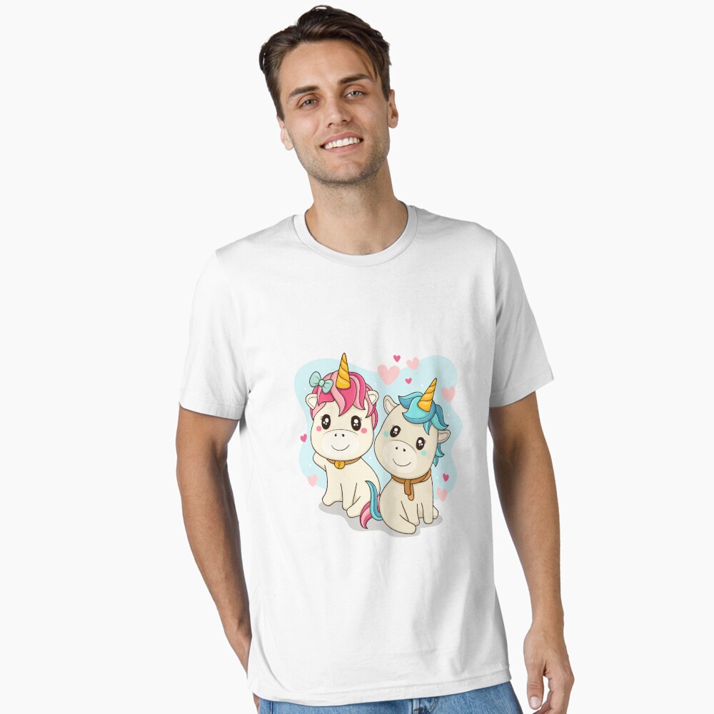 Unicorn Twin Essential T-Shirt - unicorn fantasy design by HackerLooks