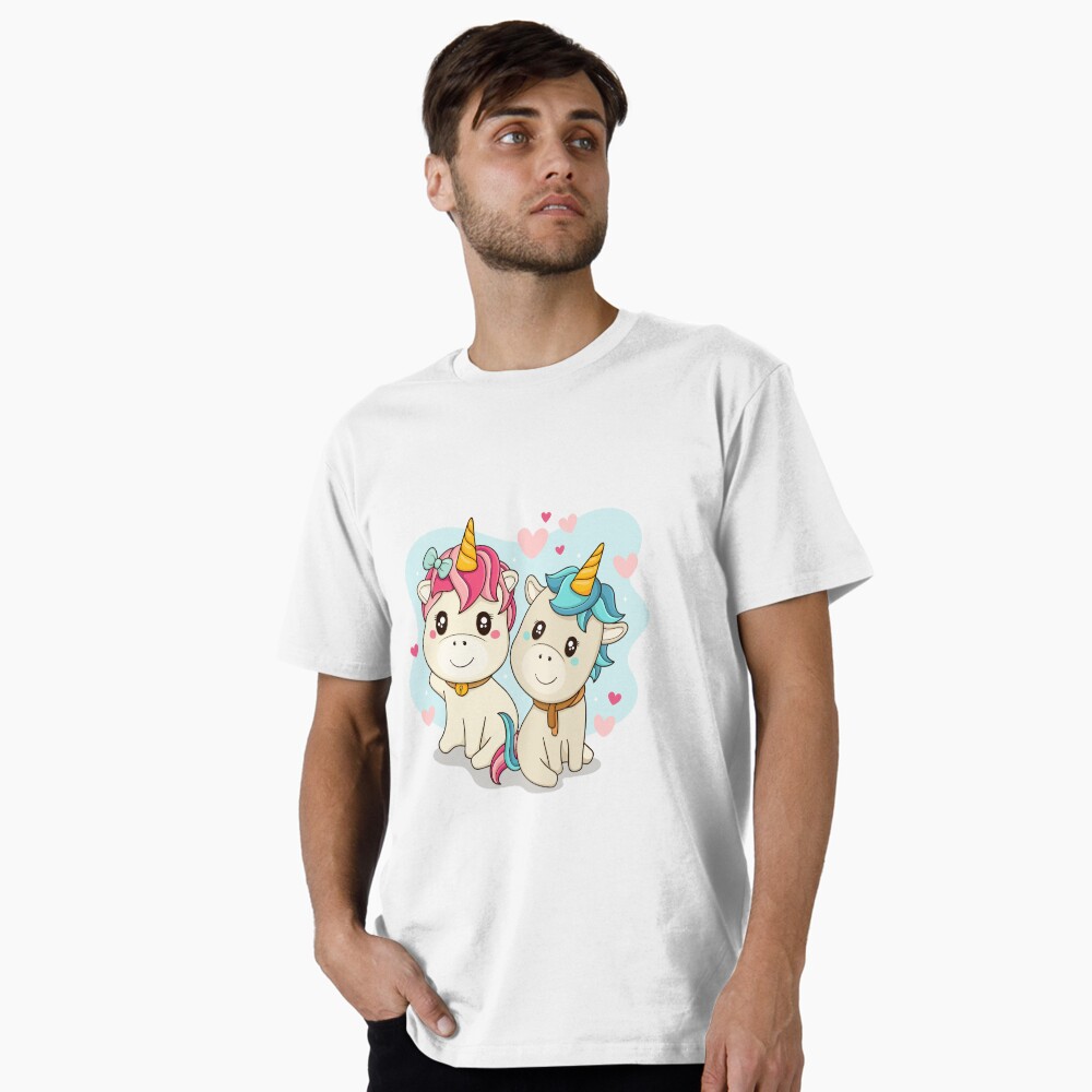 Unicorn Twin Premium T-Shirt - unicorn fantasy design by HackerLooks