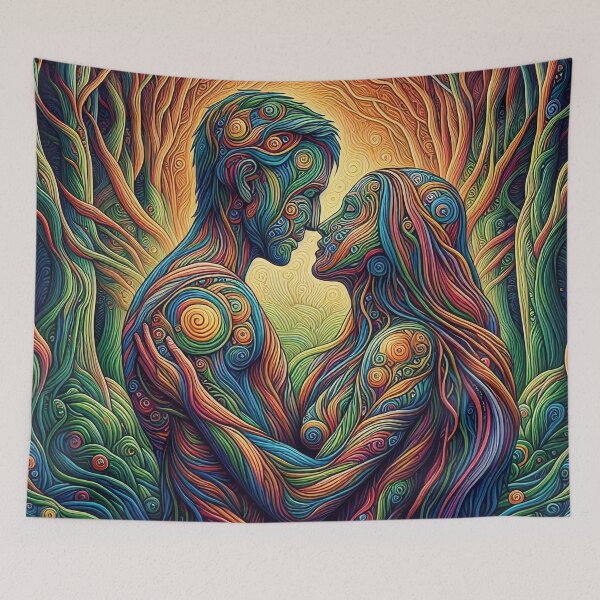 Item preview, Nature's Embrace: A Trippy Fusion of Love and Forest designed and sold by WhimsyRealm.