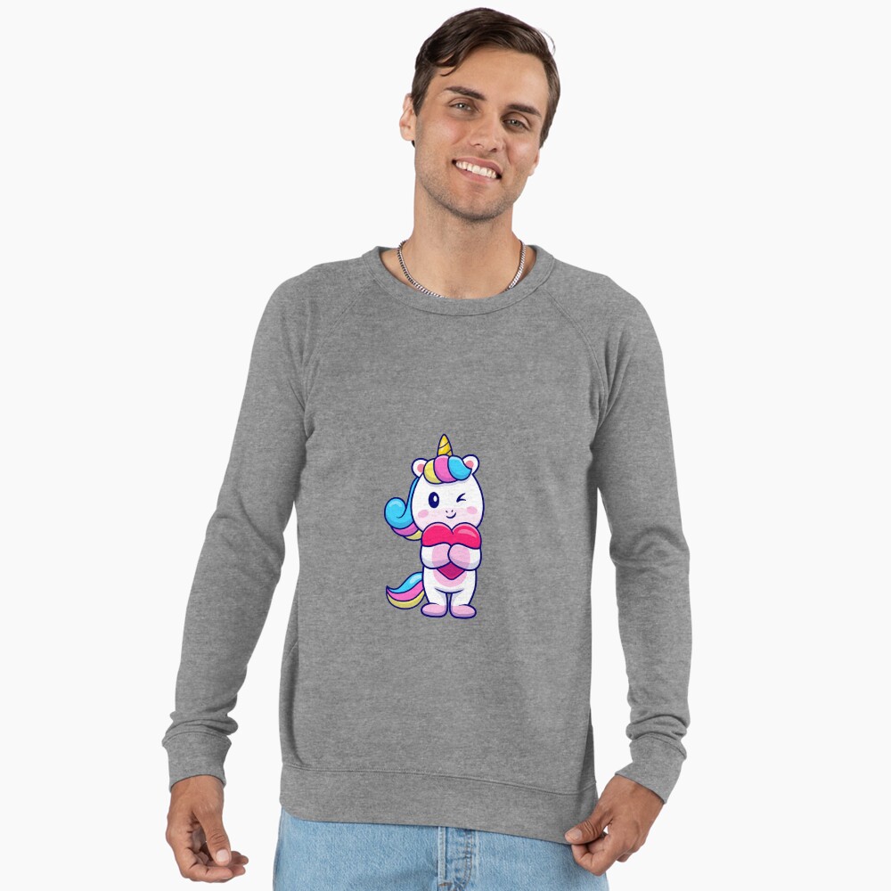 Cute Unicorn Holding a Heart design by HackerLooks