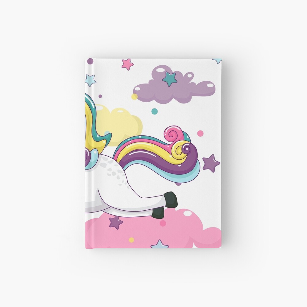Flying Unicorn Hardcover Journal - unicorn fantasy design by HackerLooks