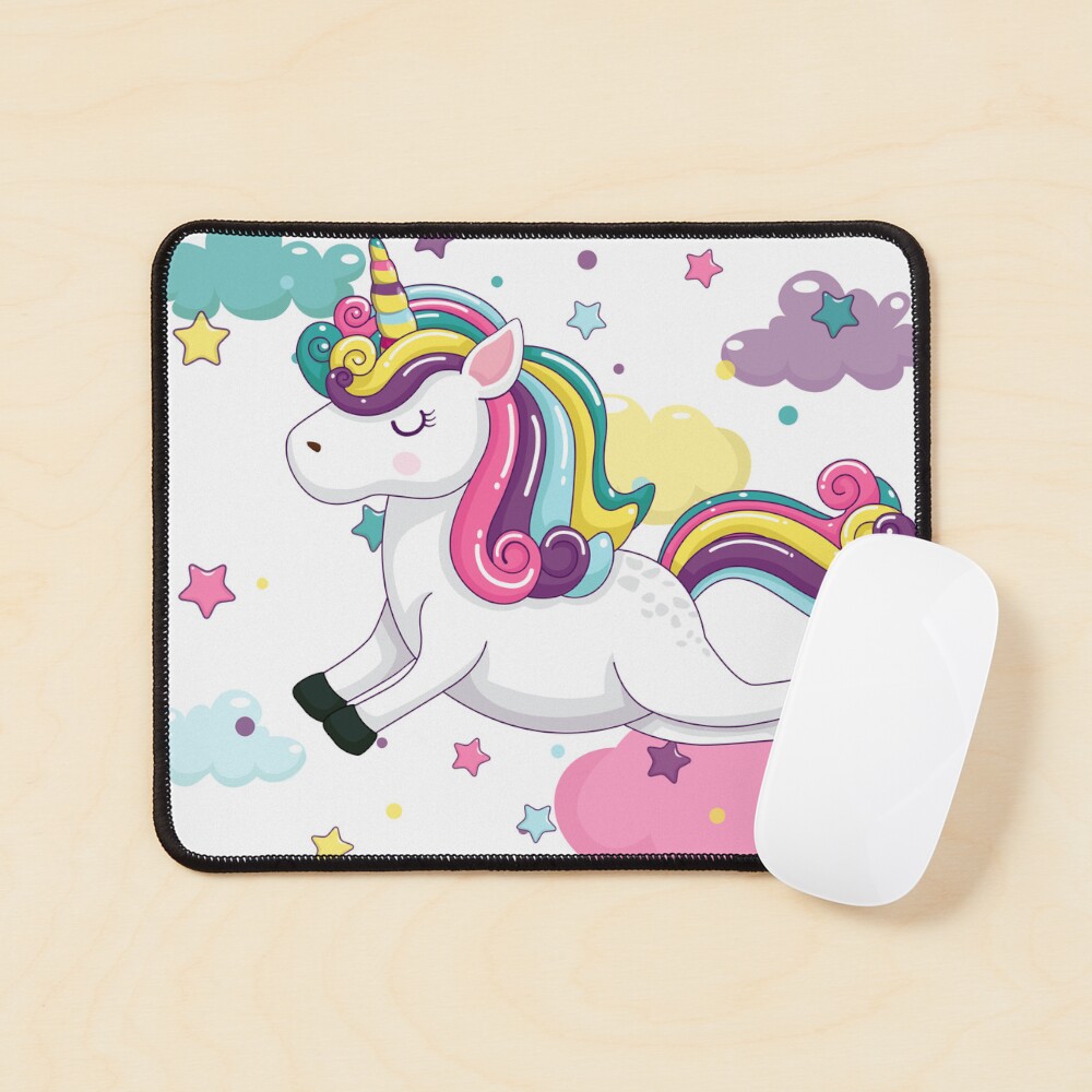 Flying Unicorn Mouse Pad - unicorn fantasy design by HackerLooks