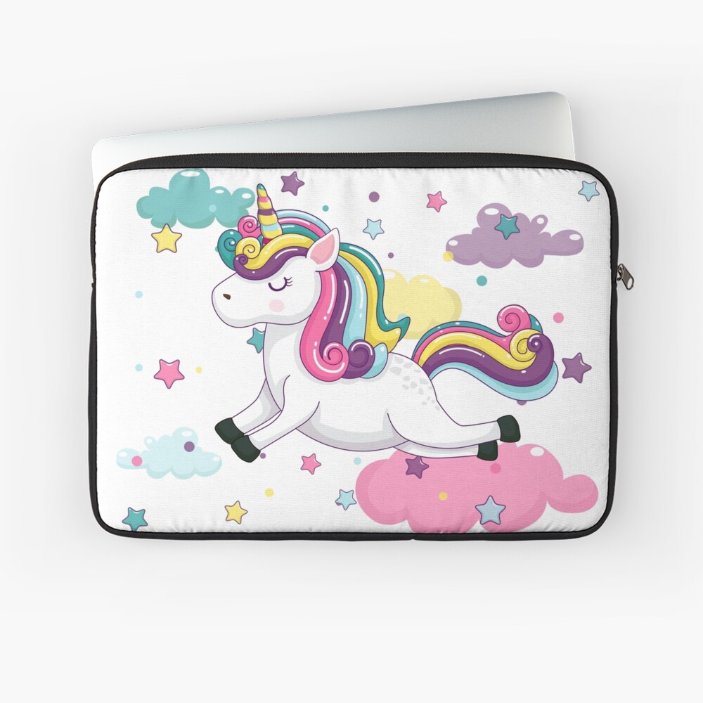 Flying Unicorn Laptop Sleeve - unicorn fantasy design by HackerLooks