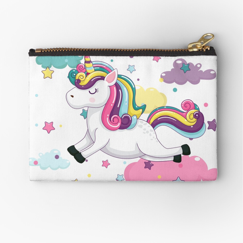 Flying Unicorn Zipper Pouch - unicorn fantasy design by HackerLooks