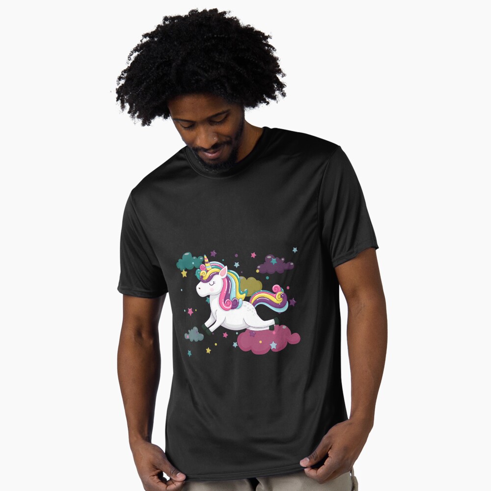 Flying Unicorn Active T-Shirt - unicorn fantasy design by HackerLooks