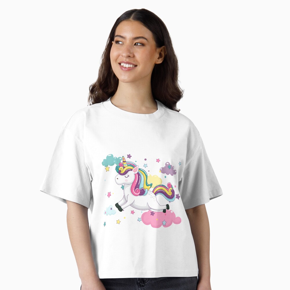 Flying Unicorn Boxy T-Shirt - unicorn fantasy design by HackerLooks