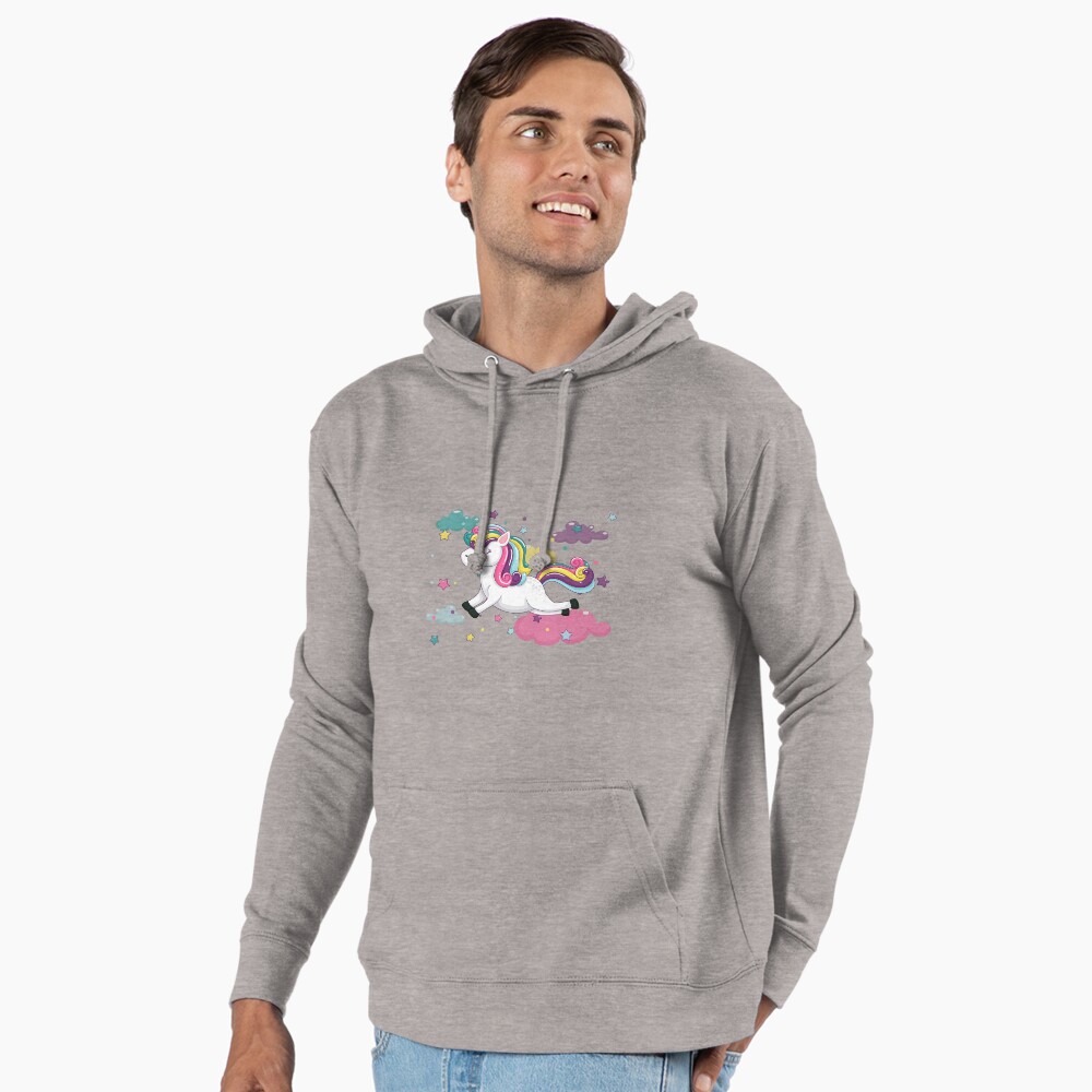 Flying Unicorn Lightweight Hoodie - unicorn fantasy design by HackerLooks