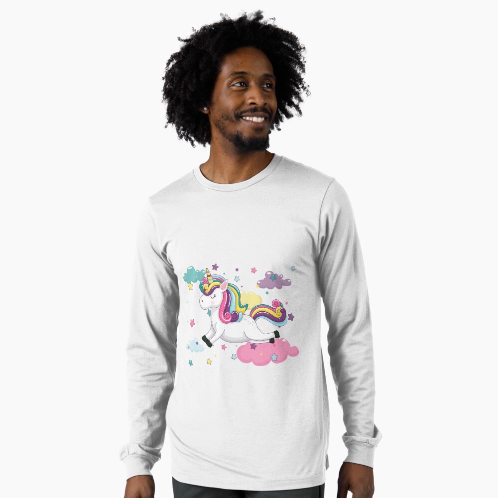 Flying Unicorn Long Sleeve T-Shirt - unicorn fantasy design by HackerLooks