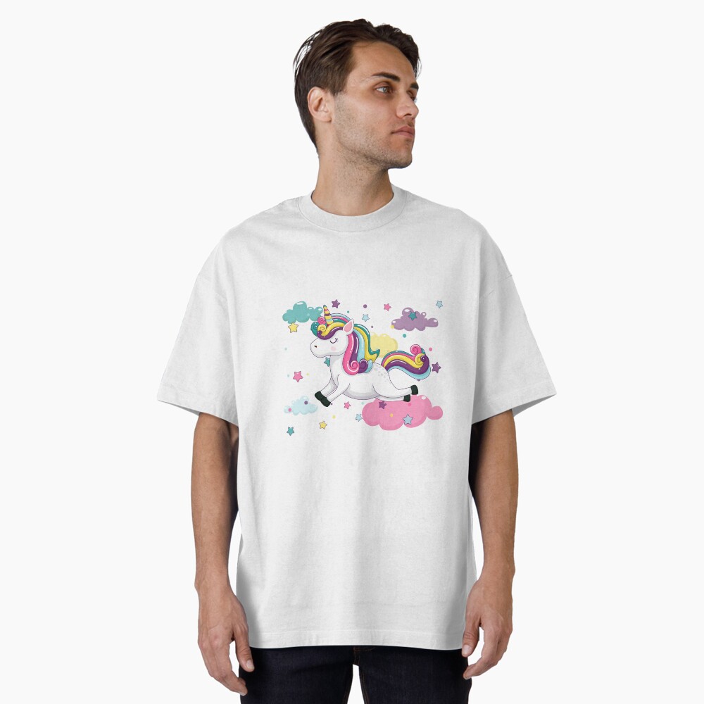 Flying Unicorn Oversized T-Shirt - unicorn fantasy design by HackerLooks