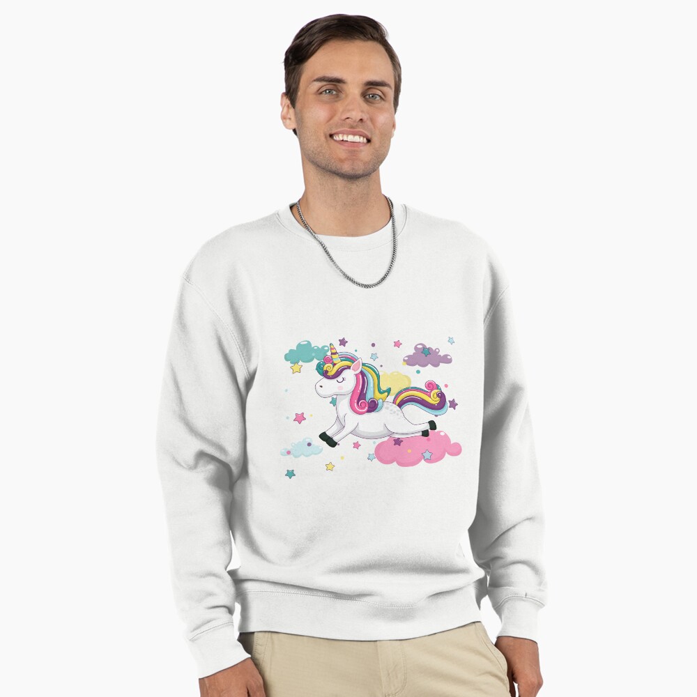 Flying Unicorn Pullover Sweatshirt - unicorn fantasy design by HackerLooks