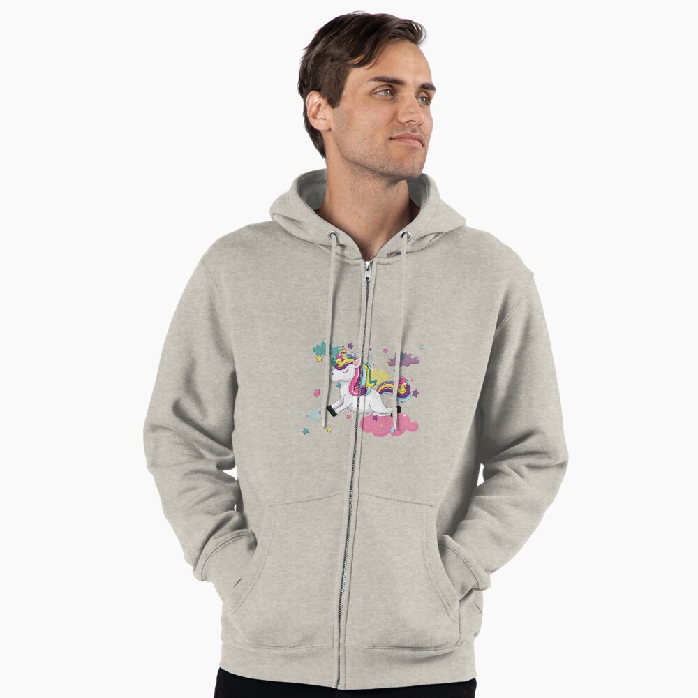 Flying Unicorn Zipped Hoodie - unicorn fantasy design by HackerLooks