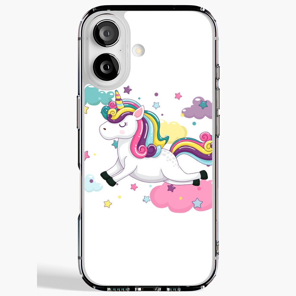 Flying Unicorn iPhone Soft Case - unicorn fantasy design by HackerLooks