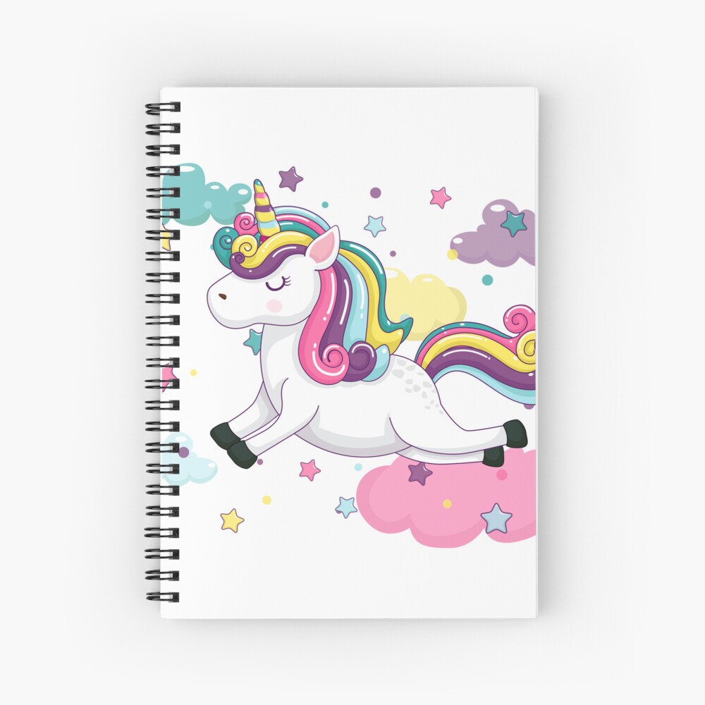 Flying Unicorn Spiral Notebook - unicorn fantasy design by HackerLooks