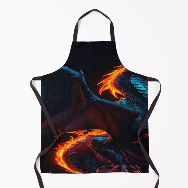 Item preview, Fiery Dragon With 2 Heads surrounded with fire designed and sold by leen12 Art Designs Prints.