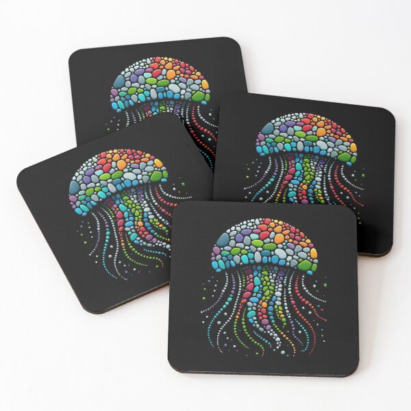 Item preview, Kaleidoscope Drift - Jellyfish Pebble Mosaic designed and sold by MachineDesigned.