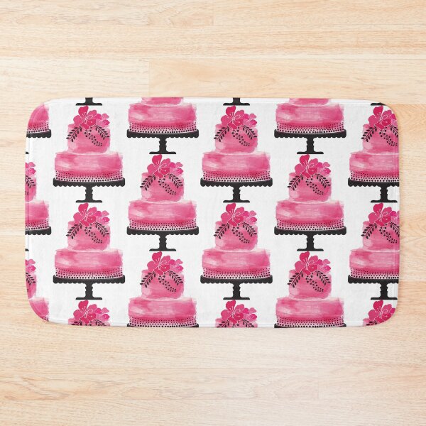 Item preview, Pink Watercolor Cake with Flowers designed and sold by Angela Cini.
