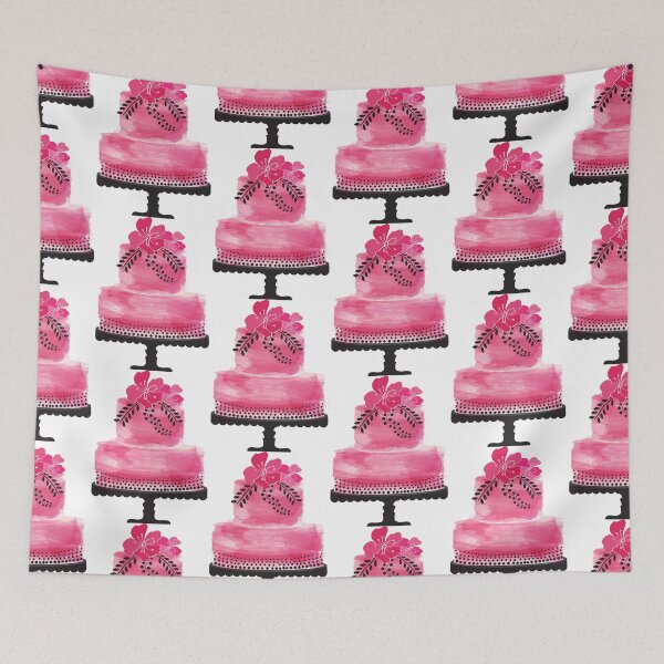 Item preview, Pink Watercolor Cake with Flowers designed and sold by Angela Cini.