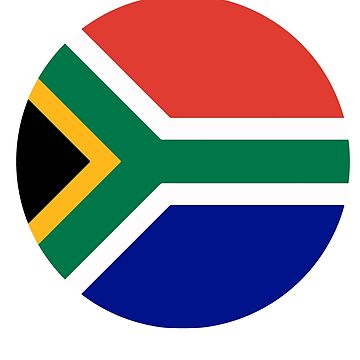 Artwork thumbnail, South Africa Flag circle shape by Red Poppy Prints