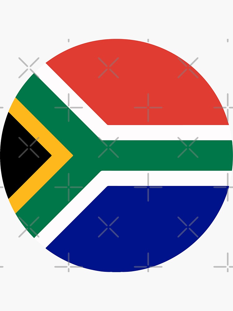 Thumbnail 3 of 3, Sticker, South Africa Flag circle shape designed and sold by ZaynahJArt.