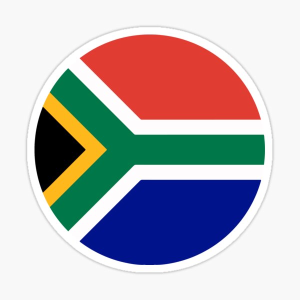 South Africa Flag circle shape Sticker