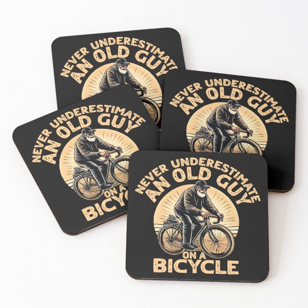 Item preview, Never Underestimate An Old Guy On A Bicycle designed and sold by Stick-Artistry.
