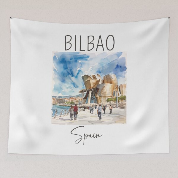 Item preview, Watercolor Design of Bilbao - Spain designed and sold by Sketch-Shack.