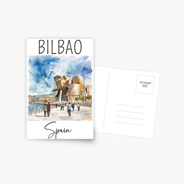 Vista previa del artículo con la obra «Diseño en Acuarela de Bilbao - España», diseñado y vendido por Sketch-Shack.