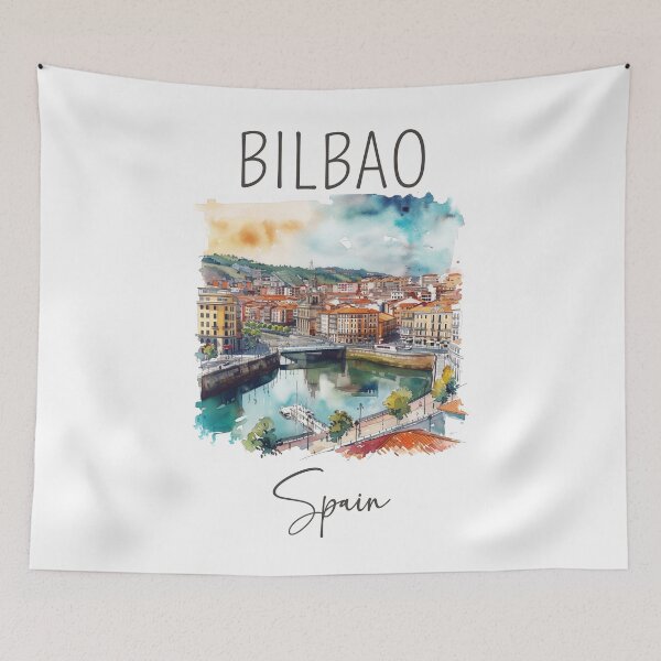 Item preview, Watercolor Design of Bilbao - Spain designed and sold by Sketch-Shack.