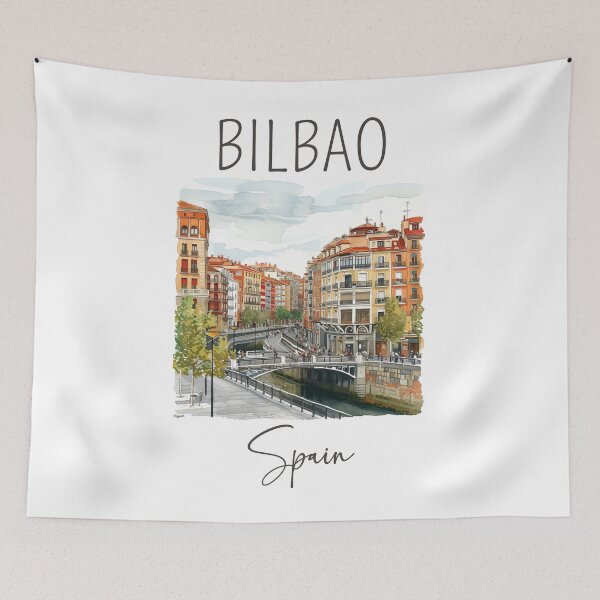 Item preview, Watercolor Design of Bilbao - Spain designed and sold by Sketch-Shack.