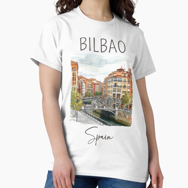 Vista previa del artículo con la obra «Diseño en Acuarela de Bilbao - España», diseñado y vendido por Sketch-Shack.