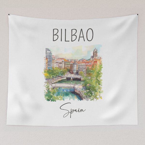 Item preview, Watercolor Design of Bilbao - Spain designed and sold by Sketch-Shack.