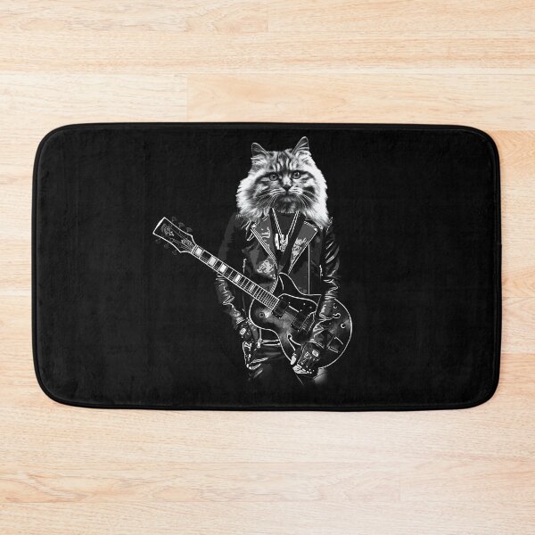 Item preview, Cat Playing Guitar Funny Norwegian Forest Cat Guitarist  designed and sold by wowwowmeow.