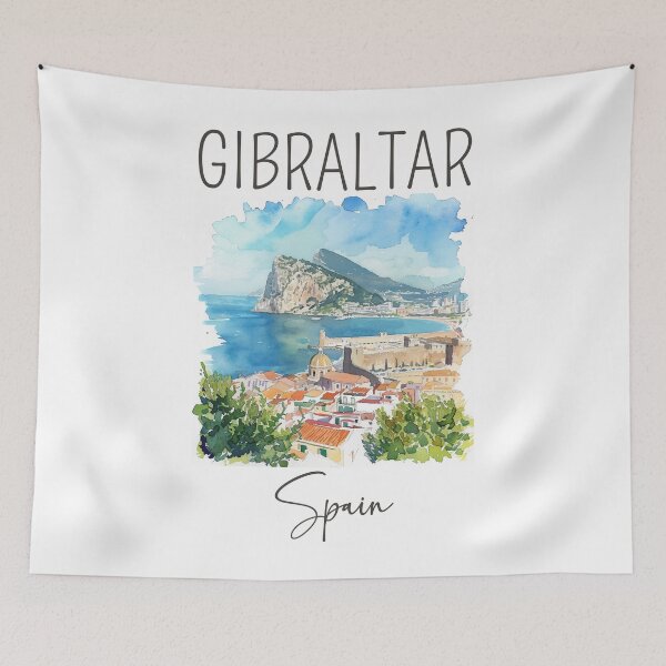 Item preview, Watercolor Design of Gibraltar - Spain designed and sold by Sketch-Shack.