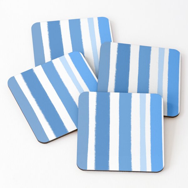 Item preview, Multi Blue Shades Stripes Freehand designed and sold by OneThreeSix.